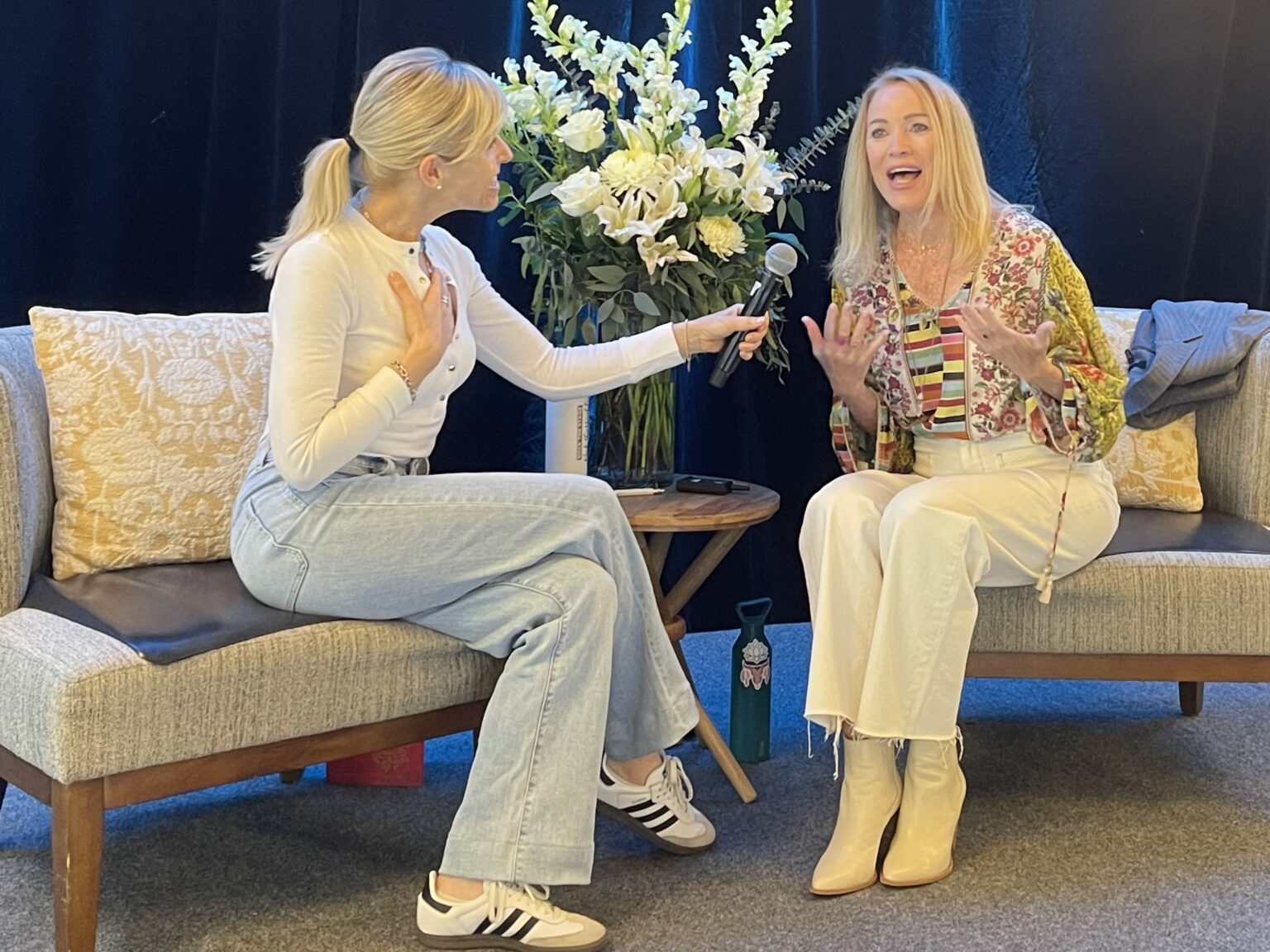 Elizabeth Cantey being interviewed on stage